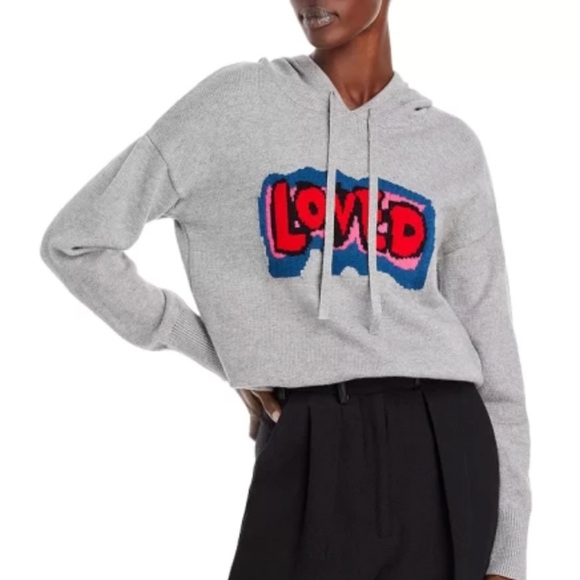 Bloomingdale’s AQUA x Kerri Rosenthal “Loved” Graphic Pullover Hoodie - Picture 5 of 5